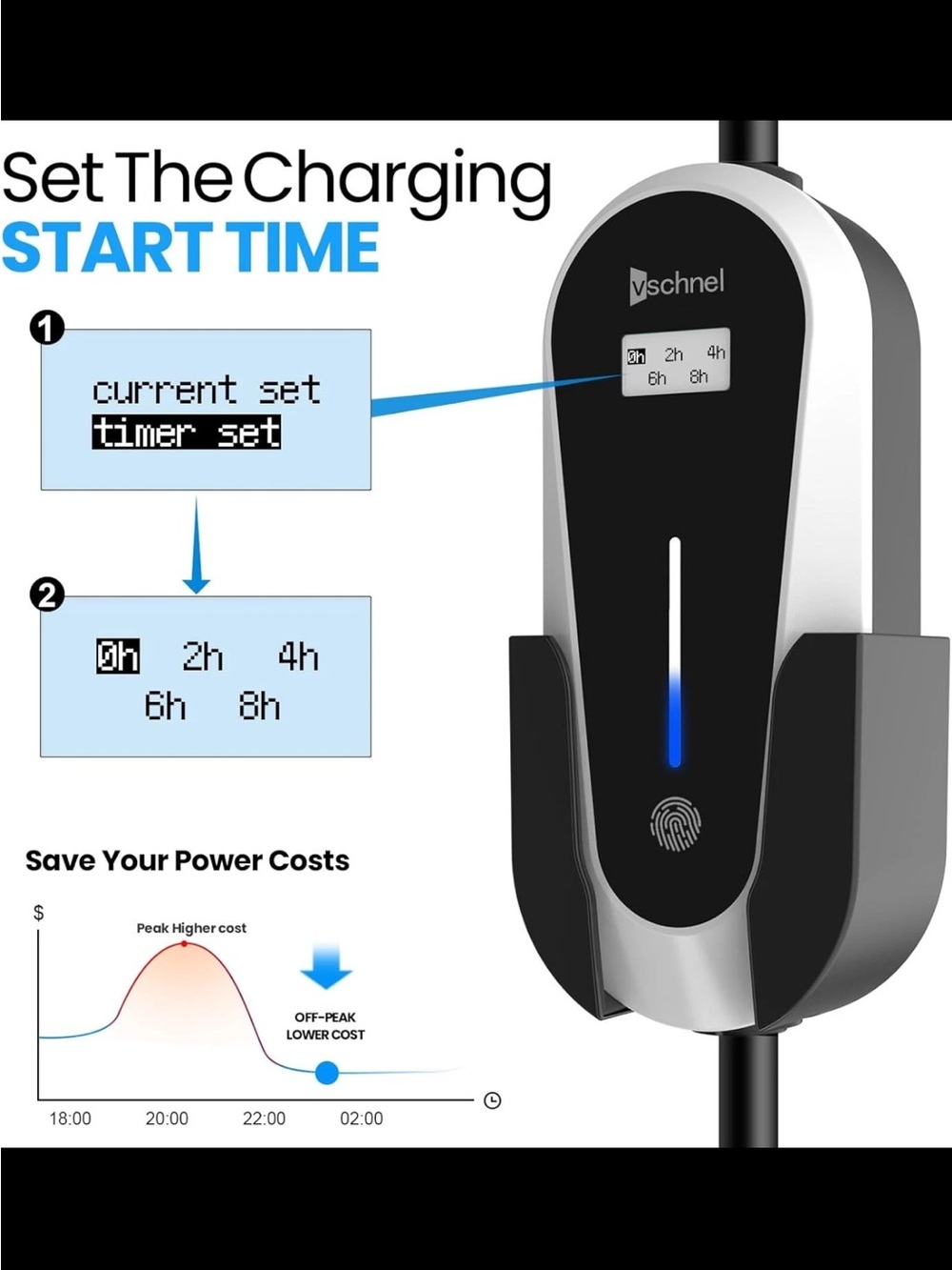 Black & Silver EV Charger with Cable and Storage Bag - Picture 3 of 7